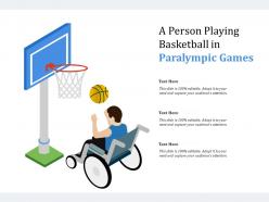 A person playing basketball in paralympic games