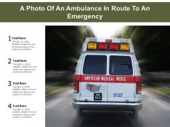 A photo of an ambulance in route to an emergency