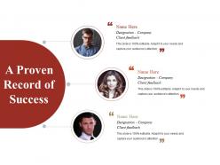 A proven record of success powerpoint templates