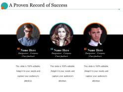 A proven record of success ppt model