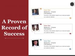 A proven record of success ppt summary inspiration