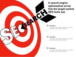 A search engine optimization arrow hits the target market seo bulls eye