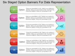 A six staged option banners for data representation flat powerpoint design