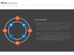 A social media icons in circle of web analysis flat powerpoint design