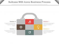A suitcase with icons for business process flat powerpoint design