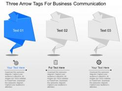 A three arrow tags for business communication powerpoint template