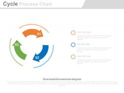 A three arrows cycles process chart diagram flat powerpoint design