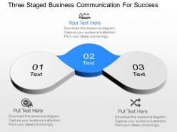 A three staged business communication for success powerpoint template