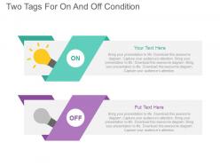 A two tags for on and off condition flat powerpoint design