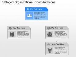 Aa 3 staged organizational chart and icons powerpoint template