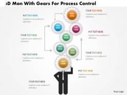 Aa 3d man with gears for process control powerpoint templets