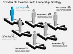 Aa 3d men on pointers with leadership strategy powerpoint template