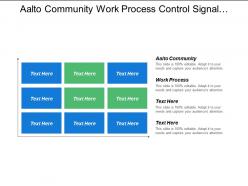 Aalto community work process control signal control model