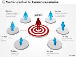 Ab 3d men on target dart for business communication powerpoint template