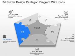 Ab 3d puzzle design pentagon diagram with icons powerpoint template