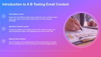 AB Testing Email Content Using Marketing PPT Designs AT Downloadable Visual