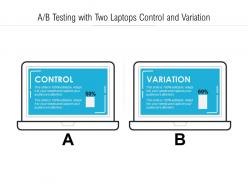 Ab testing with two laptops control and variation
