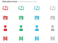 Abacus books graduation education ppt icons graphics