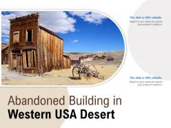 Abandoned building in western usa desert