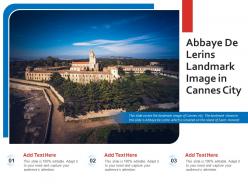 Abbaye de lerins landmark image in cannes city powerpoint presentation ppt template