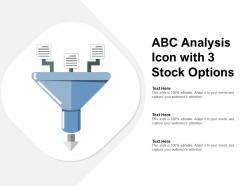 Abc analysis icon with 3 stock options