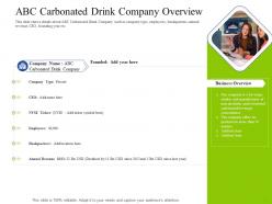 Abc carbonated drink company overview decrease customers carbonated drink company