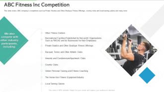 Abc fitness inc competition overview gym health and fitness clubs industry