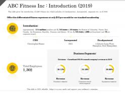 Abc fitness inc introduction 2019 experience ppt powerpoint presentation file example introduction