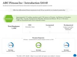Abc fitness inc introduction 2019 ppt powerpoint presentation infographics files