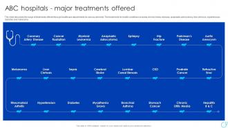 Abc Hospitals Major Treatments Offered Healthcare Company Profile Ppt Graphics