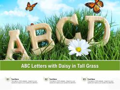 Abc letters with daisy in tall grass