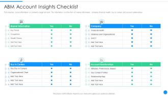 Abm account insights checklist sales marketing orchestration account nurturing
