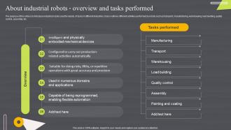 About Industrial Robots Overview And Tasks Robotic Automation Systems For Efficient