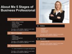 About me 5 stages of business professional