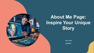 About Me Page Inspire Your Unique Story PPT Summary AT