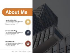 About me target audiences ppt powerpoint presentation layouts infographic templat