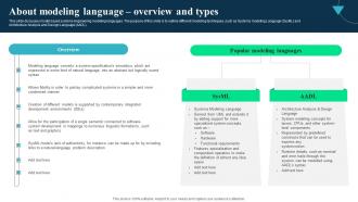 About Modeling Language Integrated Modelling And Engineering