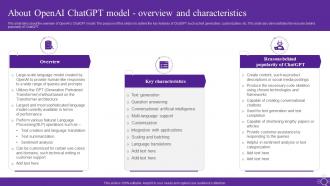 About Openai Chatgpt Model Overview And Characteristics Open Ai Language Model It