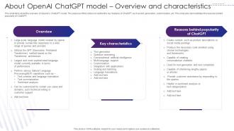 About Openai Chatgpt Model Overview And Characteristics