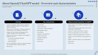 About OpenAI ChatGPT Model Overview ChatGPT Integration Into Web Applications