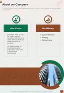 About Our Company Coffeehouse Proposal One Pager Sample Example Document