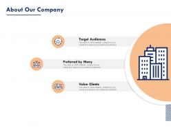 About our company target audiences ppt inspiration graphics example