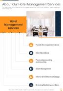 About Our Hotel Management Services One Pager Sample Example Document