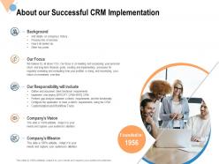 About Our Successful CRM Implementation Ppt Powerpoint Presentation File