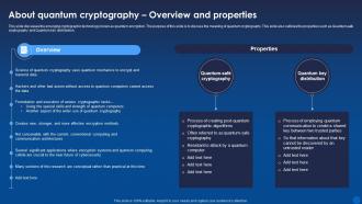 About Quantum Cryptography Overview And Properties Encryption For Data Privacy In Digital Age It