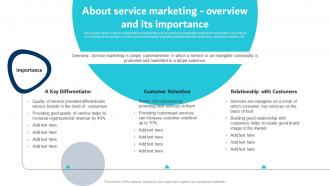 About Service Marketing Overview And Its Importance Digital Marketing Plan For Service