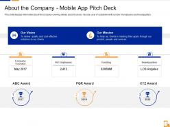 About the company mobile app pitch deck