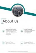 About Us Commercial Plumbing Services Proposal One Pager Sample Example Document