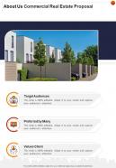 About Us Commercial Real Estate Proposal One Pager Sample Example Document