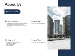 About us company introduction f673 powerpoint presentation outline brochure